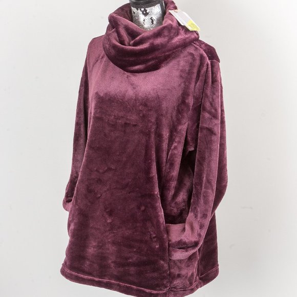 NWT Beaumaris Womens Cowl Neck Fleece - burgundy -sz 16 - Picture 1 of 5